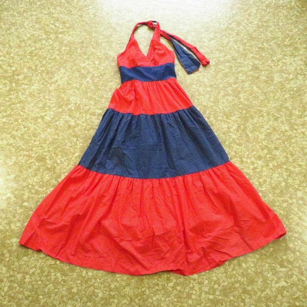 1970s Vintage Polka Dot Halter Dress XS Young Innocents